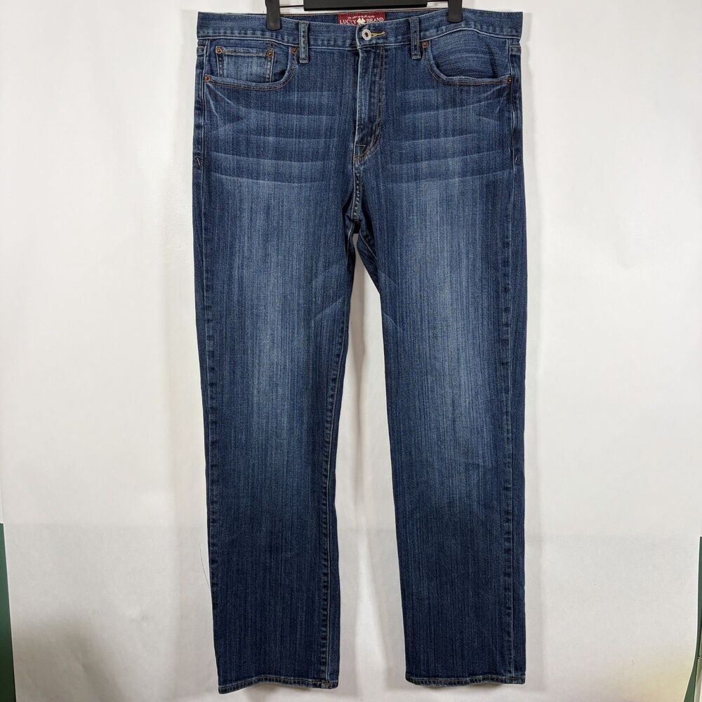 Lucky Brand 361 Vintage Straight Jeans Mens  Size 38x34 Blue Medium Wash Denim